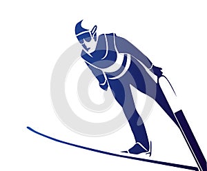 Jumping skier