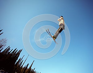 Jumping skier