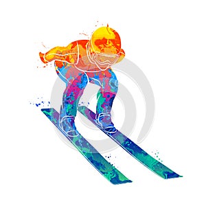 Jumping skier sport