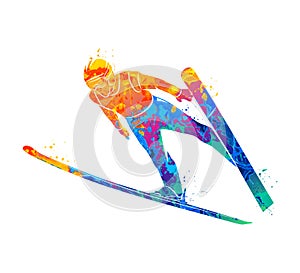 Jumping skier sport