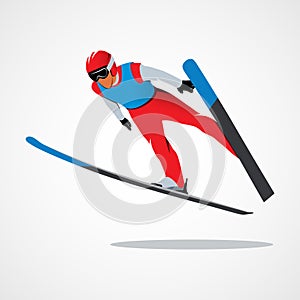 Jumping skier sport