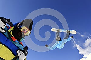 Jumping Snowboarders