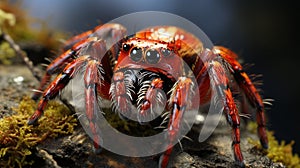 Jumping spider close-up on a dark background