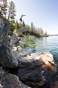 Jumping to the lake