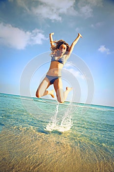 Jumping in the water
