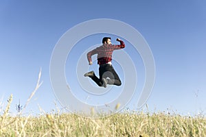 Jumping young man