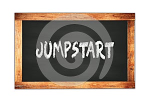 JUMPSTART text written on wooden frame school blackboard