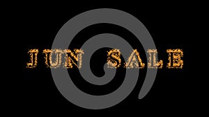 Jun Sale fire text effect black background photo