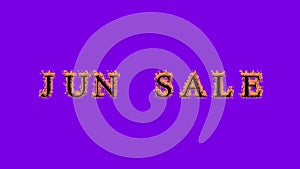 Jun Sale fire text effect violet background