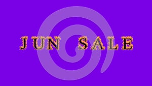 Jun Sale fire text effect violet background photo