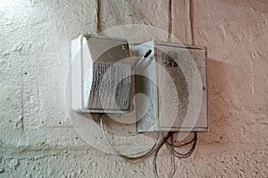 The junction box on a wall