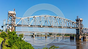 Junction Bridge over Arkansas River in Little Rock, Arkansas, USA.