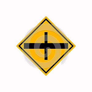 Junction Crossroads Junction Traffic Road Sign,Vector Illustration, Isolate On White Background Label