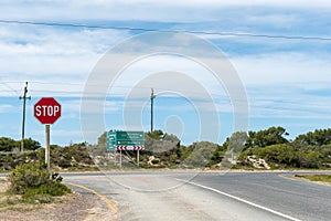 Junction of the Elim road and Bredasdorp to Struisbaai road
