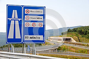 Junction for Iesa onto the Grosseto - Siena freeway, Italy