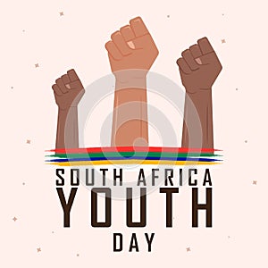 June 16, South African Youth Day. Card, banner, poster, background design. Vector illustration.