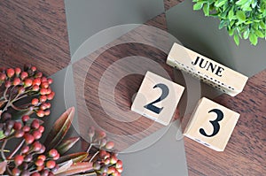 June 23. Date of June month.