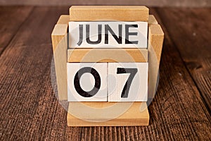 June 7, a calendar photo from the wood The table