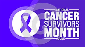 June is Cancer Survivors Month background template. Holiday concept. use to background, banner, placard, photo