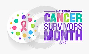 June is Cancer Survivors Month background template. Holiday concept. use to background, banner, placard, photo