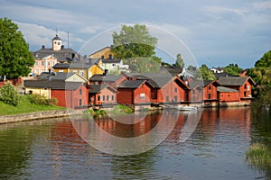 A June cloudy evening in the old town. Porvoo, Finland photo