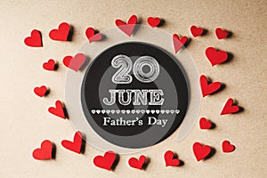 20 June Fathers Day message with small hearts