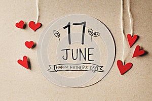 17 June Happy Fathers Day message with small hearts