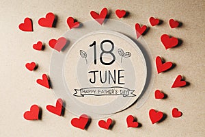 18 June Happy Fathers Day message with small hearts