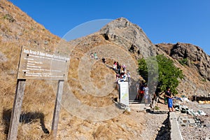 June 14, 2018 - Labuan Bajo, Komodo National Park, Indonesia : Entrance gate of Pulau Padar.