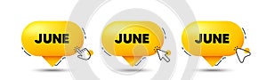 June month icon. Event schedule Jun date. Click here buttons. Vector