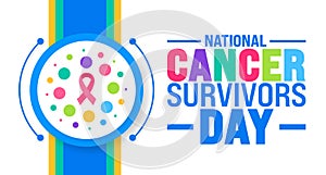 June is National cancer survivors day background template. Holiday concept. use to background, banner, photo