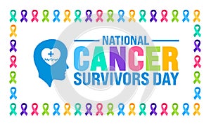 June is National cancer survivors day background template. Holiday concept. use to background, banner, photo