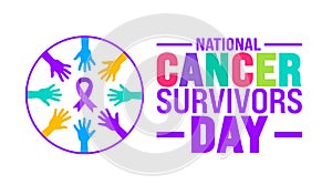 June is National cancer survivors day background template. Holiday concept. use to background, banner, photo