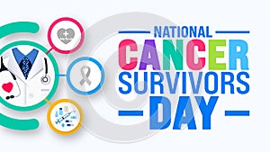 June is National cancer survivors day background template. Holiday concept. use to background, banner, photo
