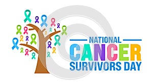 June is National cancer survivors day background template. Holiday concept. use to background, banner, photo