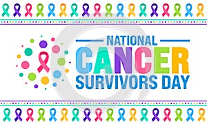 June is National cancer survivors day background template. Holiday concept. use to background, banner, photo