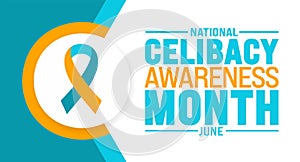 June is National Celibacy Awareness Month background template. Holiday concept. use to background, banner, photo