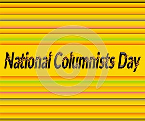 June, National Columnists Day, black Text Effect on yellow Background