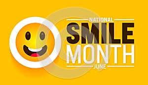 June is National Smile Month background template. Holiday concept. use to background, banner, placard