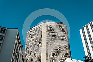 Panoramic view of the famous skyscraper Italia Building Edificio Italia, in Sao Paulo, Brasil