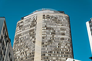 Panoramic view of the famous skyscraper Italia Building Edificio Italia, in Sao Paulo, Brasil