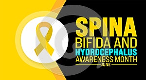 June is Spina Bifida and Hydrocephalus Awareness Month background template. Holiday concept. photo