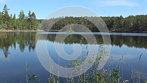 June sunny day on the lake Pappilanlahti. Ruokolahti, Finland