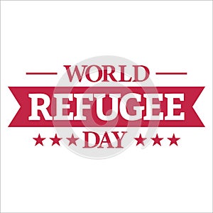 June 20 World Refugee Day special vector illustration and red color text effect, painful illustration, sorrow, Pain, Refugee, photo