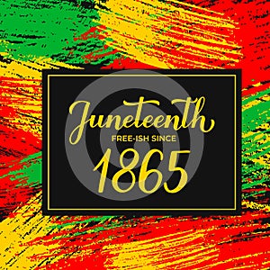 Juneteenth banner. African American holiday on June 19. Vector template for typography poster, greeting card, postcard photo