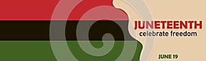Juneteenth banner - Juneteenth National Independence Day, African American culture celebration. Vector illustration with bendera photo