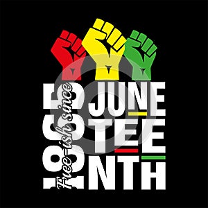 Juneteenth Free-ish Since June 19, 1865. Freeish Design of Banner. Black Lives Matter. Vector logo Illustration
