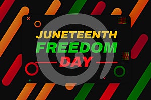 Juneteenth Freedom day backdrop with colorful typography photo