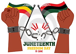 Juneteenth. Freedom Day is June 19. Identity concept, racial equality and justice.