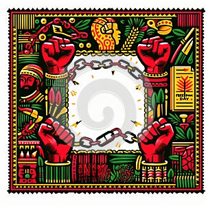 Juneteenth holiday background graphics template